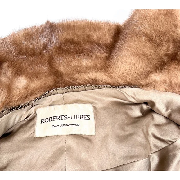 Roberts-Lories San Francisco Mink Stile Brown Fur Stole Cape OS - Picture 12 of 15